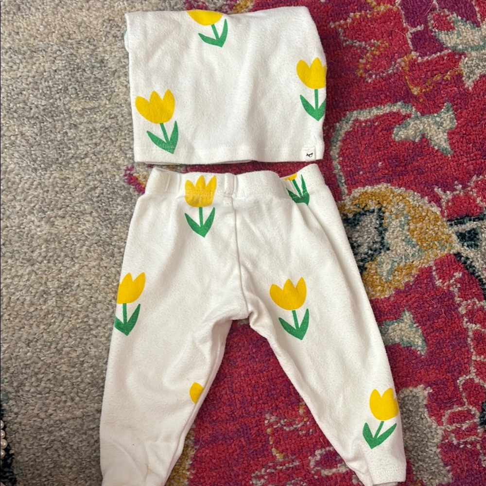 White and Yellow Tulip Baby Outfit